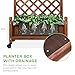 Best Choice Products Set of 2 48in Wood Planter Box & Diamond Lattice Trellis, Mobile Outdoor Raised Garden Bed for Climbing Plants w/Drainage Holes, Optional Wheels - Walnut