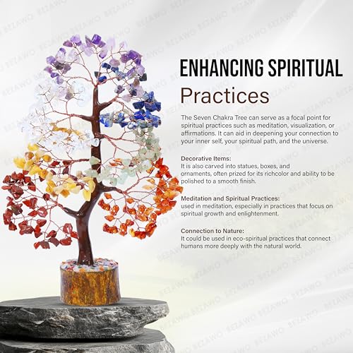 Image of Seven Chakra Crystal Tree of Life Money Bonsai Birthday Gifts for Women