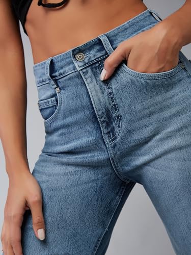 Image of Dolce Crudo Women's High Waist Straight Fit Jeans
