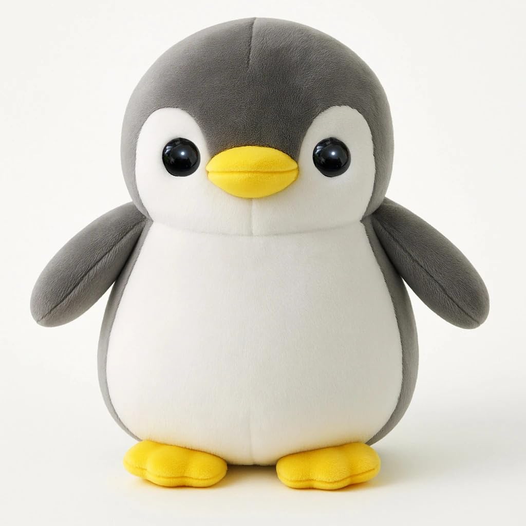 Plush Penguin Stuffed Animal, Soft Grey and White - 30 cm_ST-image-34