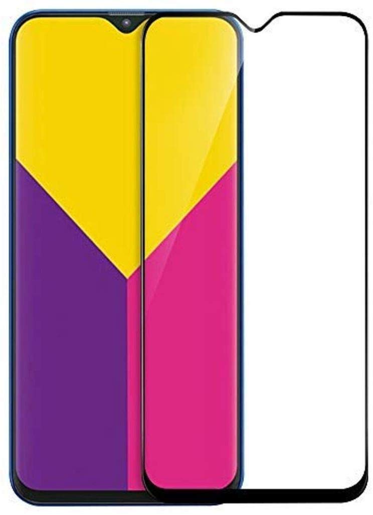 KOKO 6D Tempered Glass with Curved Edges and 9H Hardness - Full Glue Edge-Edge Screen Protection for Samsang Galaxy M10 (Black)