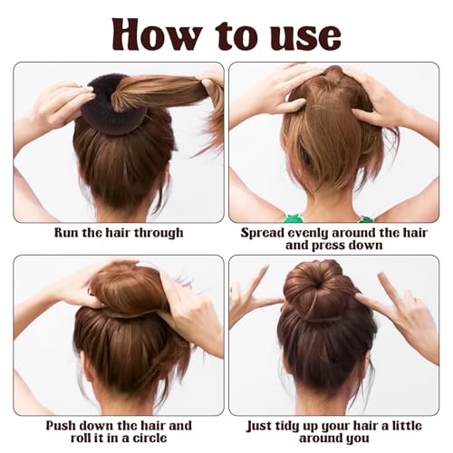 Duttkissen Hair Dutt Maker Haargummi Haarnetz Dutt Haarteil Bun Haar Duttkissen Groß Haare Haarkissen BröTchen-Haartwister Haarnetz Ballett Kinder Buns Dutt Kissen Donuts Frisuren ZubehöR Haardonut