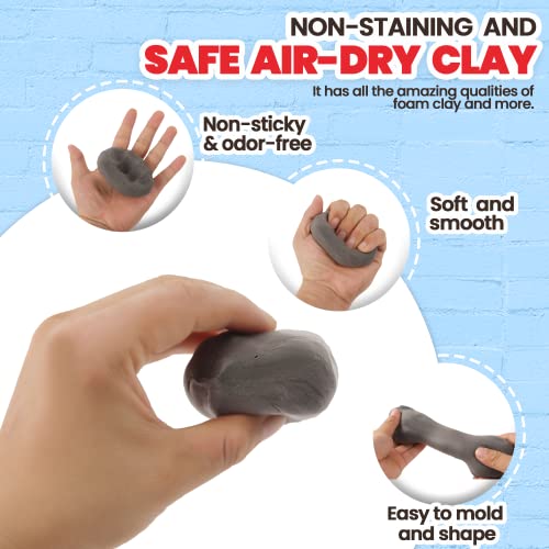 Image of 3.3 lbs Moldable Cosplay Foam Clay (Gray) - Air-Dry High Density for Intricate Designs Dries Evenly Within 24-48 Hours Sandable and Paintable