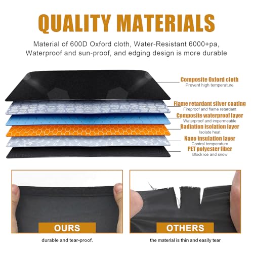 Image of MAIKER Car Cover Waterproof All Weather Compatible with Jeep Wrangler JK & JL 4 Door 600D Oxford Cover Full Cover Protect from Sunshine, UV, Snow, Rain, Wind, Scratch Resistant Black