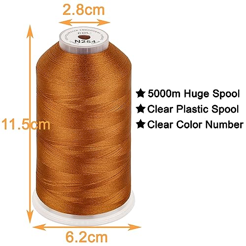 Image of New brothread - Single Huge Spool 5000M Each Polyester Embroidery Machine Thread 40WT for Commercial and Domestic Machines - Hazel(Janome Color)