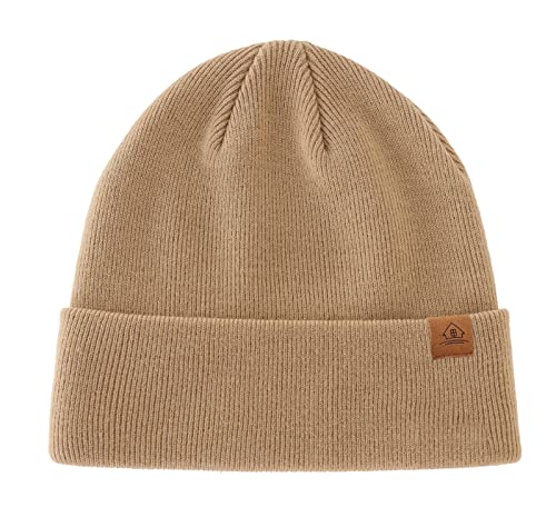 Image of Home Prefer Mens Winter Hats Acrylic Knit Cuff Beanie Cap Warm Womens Beanie Hat