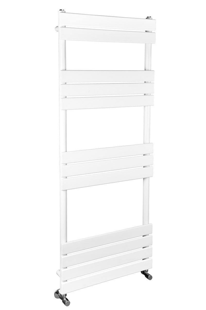NRG Bathroom Flat Panel Heated Towel Rail Radiator Modern Central Heating Warmer Wall Mounted Ladder Rad 1600×600mm Gloss White — image 1