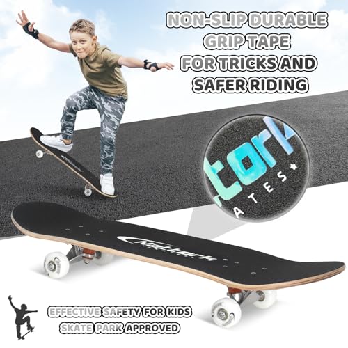 Image of Nattork Skateboards 31 Inch Complete Skateboard Wood 9 Layer Canadian Maple Trick Skate Boards for Boys Girls Youth Teens Beginner