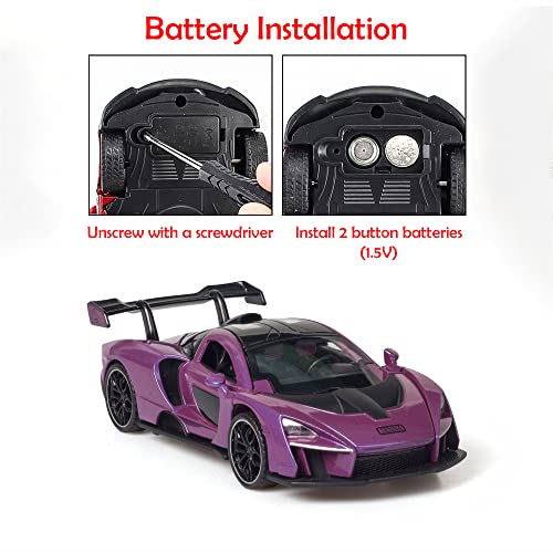 Alloy Collectible Purple Mclaren Senna Toy Vehicle Pull Back Diecast Car With Lights And Sound #TOP2