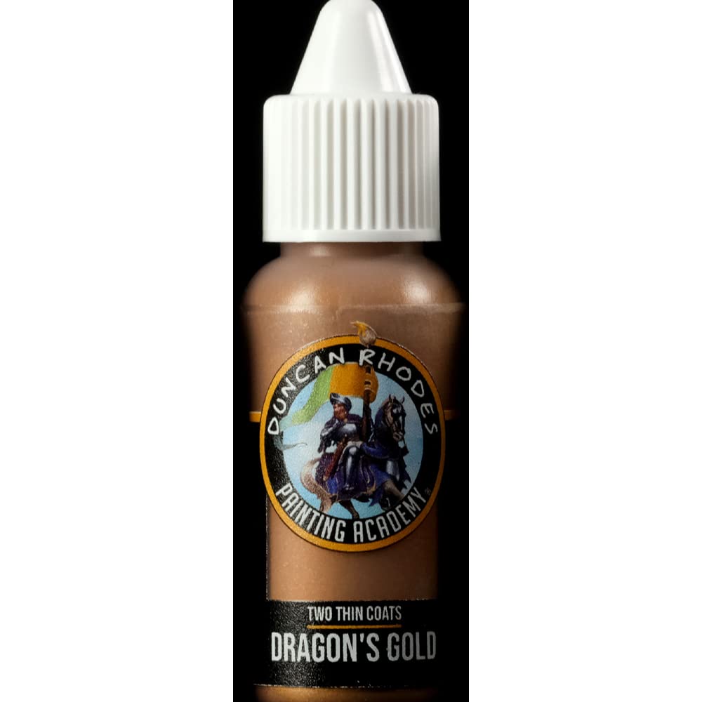 Duncan Rhodes Painting Academy Two Thin Coats Hobby Paints 15ml (Dragon's Gold)