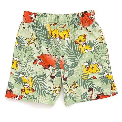 Disney Lion King Simba Timon Pumbaa Toddler Boys French Terry T-Shirt And Bike Shorts Outfit Set Green 5T thumb #3