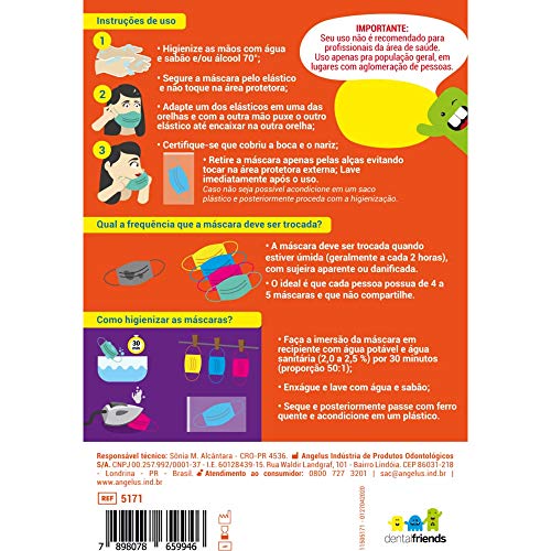 Máscara Infantil Reutilizável Azul Angie