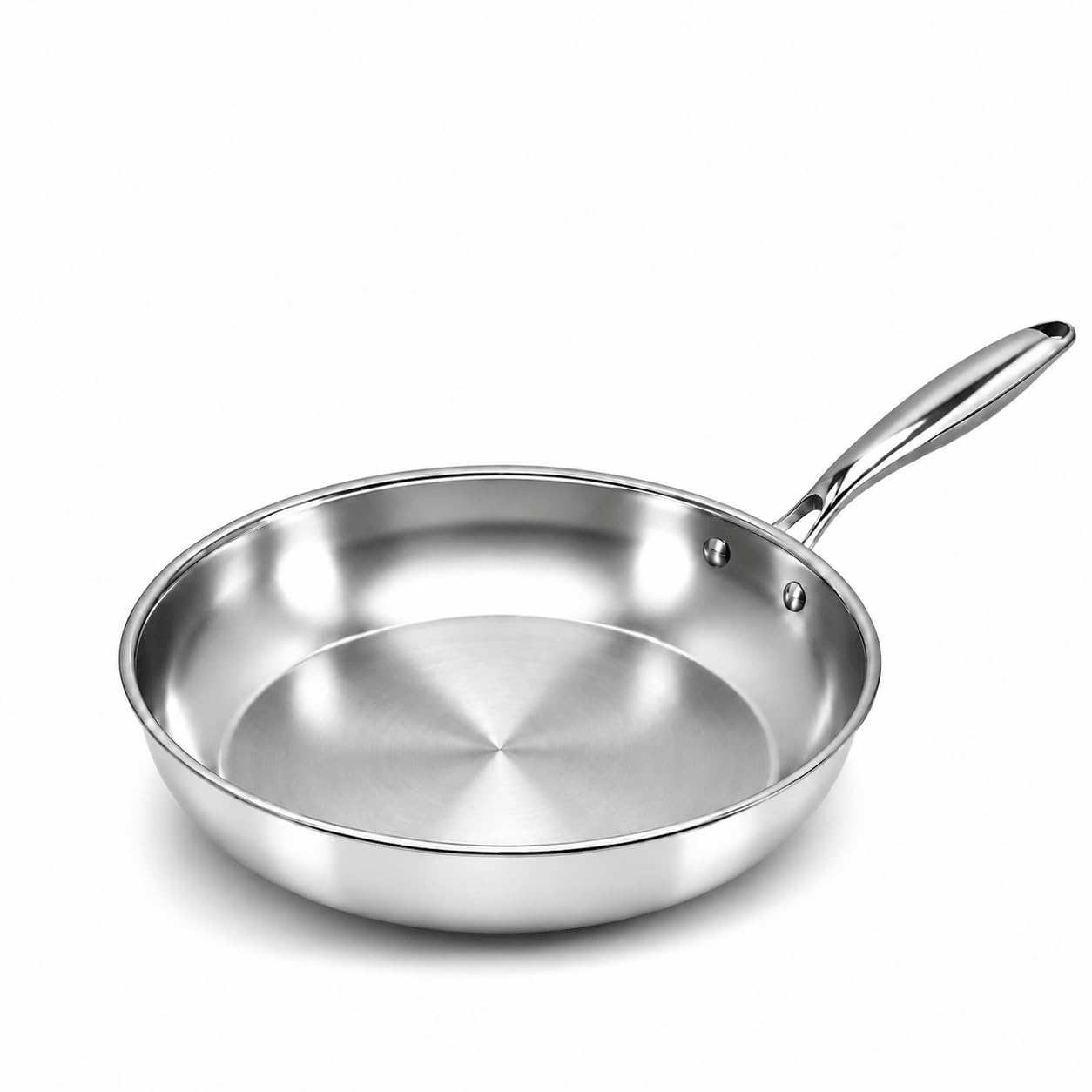 Nontoxicook Professional Uncoated 28cm 5-Ply Stainless Steel Frying Pan