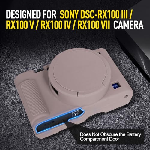 Image of Easy Hood Case for Sony DSC-RX100 IV V VI VII DSLR Camera, Silicone Camera Case Lightweight Soft Carrying Cover with Removable Lens Cover (Tiffany Pink)
