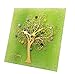 Sospiri Venezia - Reloj de mesa cuadrado de cristal de Murano con árbol de la vida, 19 x 19 cm,técnica de vitrofusión,decoración de paredes y hojas doradashecho a mano por artesanos venecianos(verde)