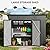 COMHOMA Shed Storage Outdoor Metal Windowed Lockable Weatherproof Ventilated Backyard Garden Utility Workshop(Grey,8'*4')
