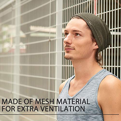 Image of Mens Light Weight Breathable Beanie Knit Hat Slouch Baggy Style Plain Color