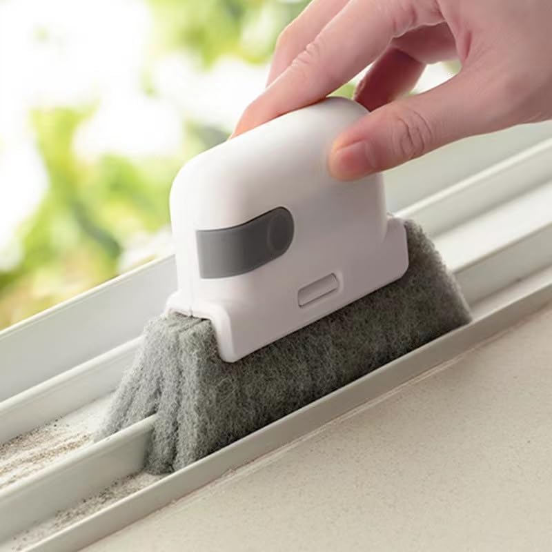 Image of Bogota 2-in-1 Window Track Cleaning Brush with Dust Collector, Groove Cleaner for Door Gaps, Carpet,Lift and Sliding Tracks Duster - 1 Pcs