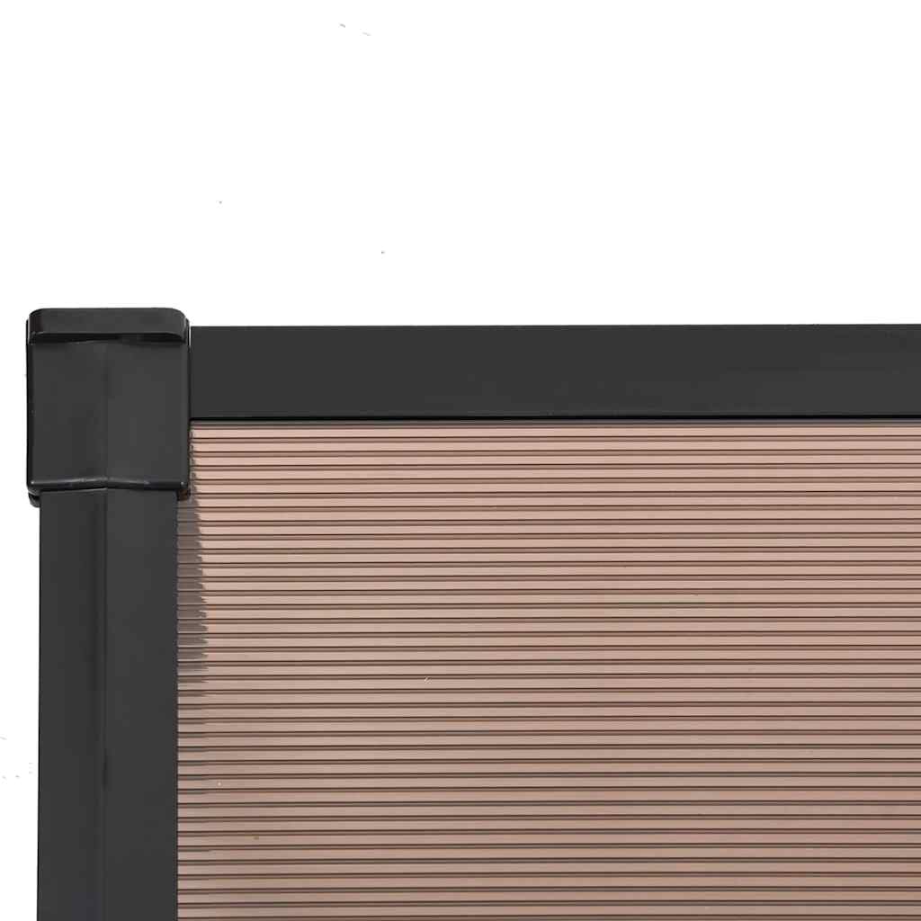 vidaXL Tettoia per Porta Nera 122x90 cm in Policarbonato, pensilina per Porta, pensilina per Porta Posteriore, Tenda da Sole, pensilina per Portico