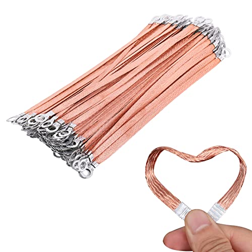 Tresse de Masse pour Le Moteur, Auto Tresse de Masse, Masse Cuivre Câble avec Cosses d'extrémités de câble en cuivre Longueur 200 mm, 20pièces