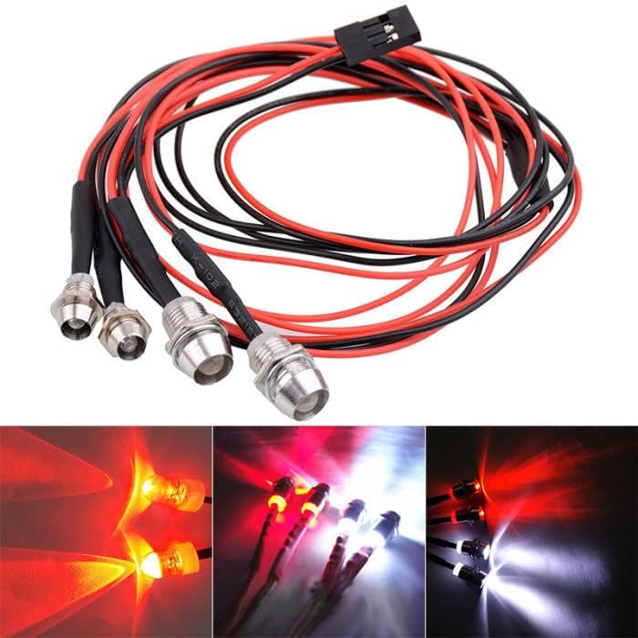 Miniatura 3 de 2 Sets RC 4 LED Kit de Luz Accesorios RC Faros delanterosKit de luz trasera para 110 Crawler Car Axial SCX10 D90 D110 TRX4 TRX6 Redcat