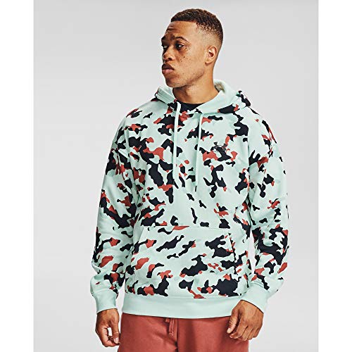 Under Armour Men's Rival Fleece Plus Camo Pull-Over Hoodie , Seaglass Blue (403)/Black , XX-Large