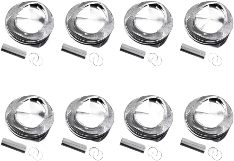 8-Piece Engine Piston and Ring Set Compatible with 5.0L Engines Including XJ 508PN Automotive Replacement Parts