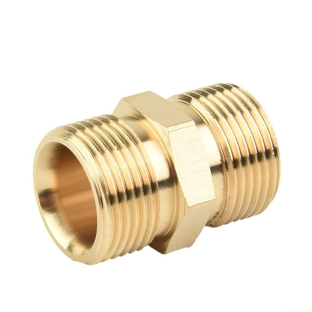 Power Pressure Washer Pump Hose Connector Outlet Top Notch M2215 Mm Male Adaptor Gold