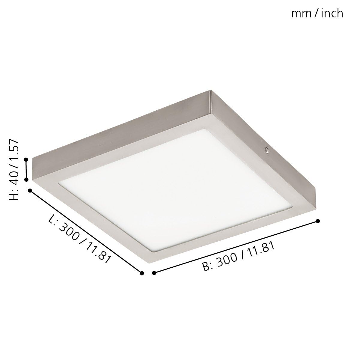 Eglo Connect LED Ceiling Light Fueva-C, Smart Home Ceiling Lamp, Material: Metal Casting, Plastic, Colour: Matte Nickel, Size