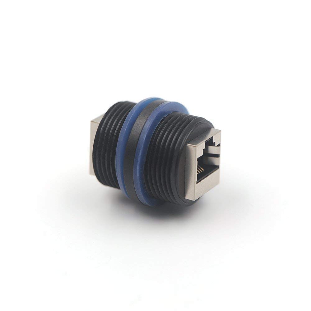 VCE Conector RJ45 Impermeable Acoplador RJ45 CAT6 Hembra a Hembra Blindado Compatible con Cable LAN Ethernet CAT5E CAT5, 3 Unidades