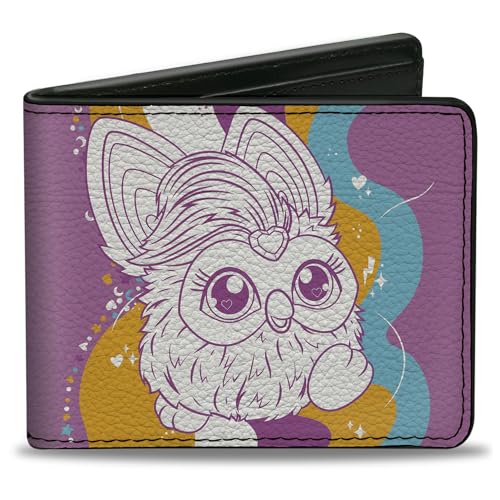 Buckle-Down Furby Wallet, Bifold, Furby You Are Wonderful Running Pose Pinks Multi Color, Vegan Leather