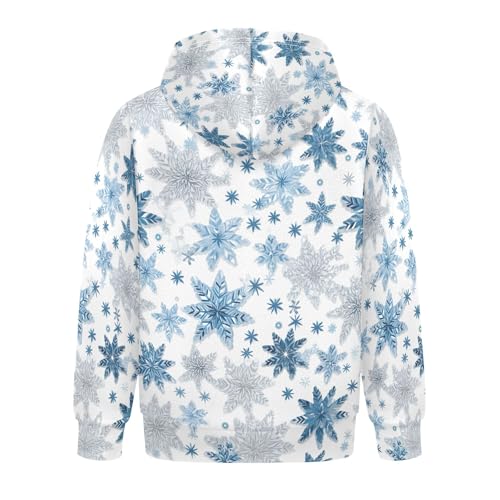 Kids Hoodies Sweaters Christmas Xmas Snowflake Hooded Sweatshirts with Big Pockets for Boys Girls B04003852