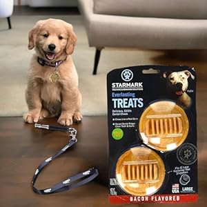 Everlasting Dog Treat Bacon, 12oz – Dental Chew for Large Dogs, No Wheat, Fits Dispensers, Bacon Treat, Bundle with Ss Pet Training Whistle, Dog Treat Bacon (Pack of 6)