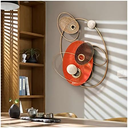 Metal Wall ArtModern Creative Wrought Iron Wall Mural Decoration Home Livingroom Wall Hanging Crafts Villa Lobby Store Wall Sticker Ornaments(Color:A) (C) image 3
