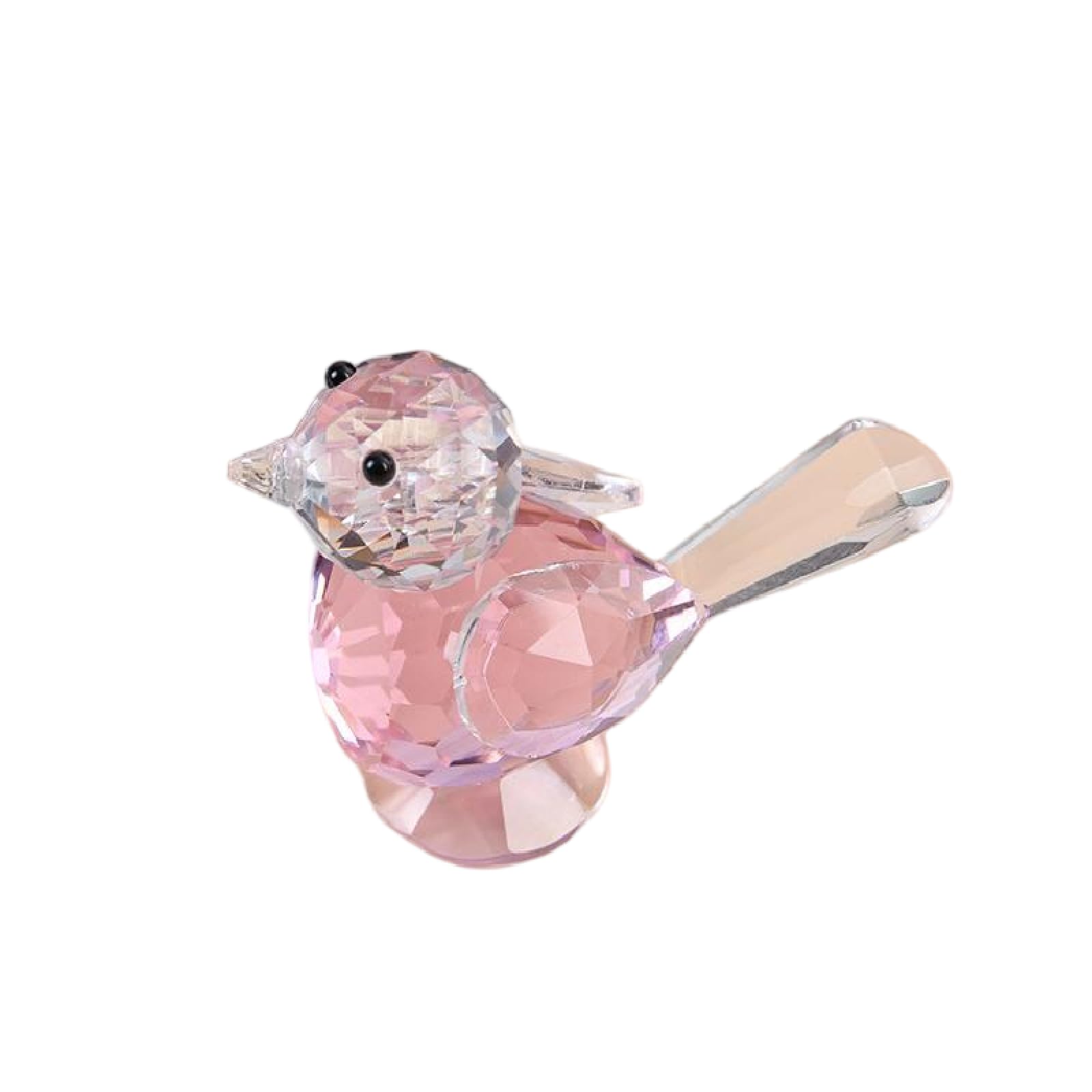 CYLRWSR Crystal Cute Bird Figurine Animal Ornaments Crafts Glass Hummingbird Paperweight Home Wedding Decor Gifts ﻿ ﻿,Pink