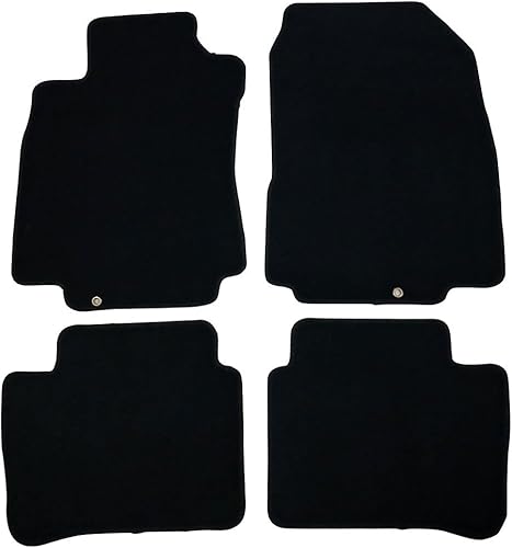 Miniatura 1 de IKON MOTORSPORTS - Alfombrillas compatibles con Nissan Versa 2007-2012, 4 alfombras delanteras de nailon negro para protección de suelo interior por