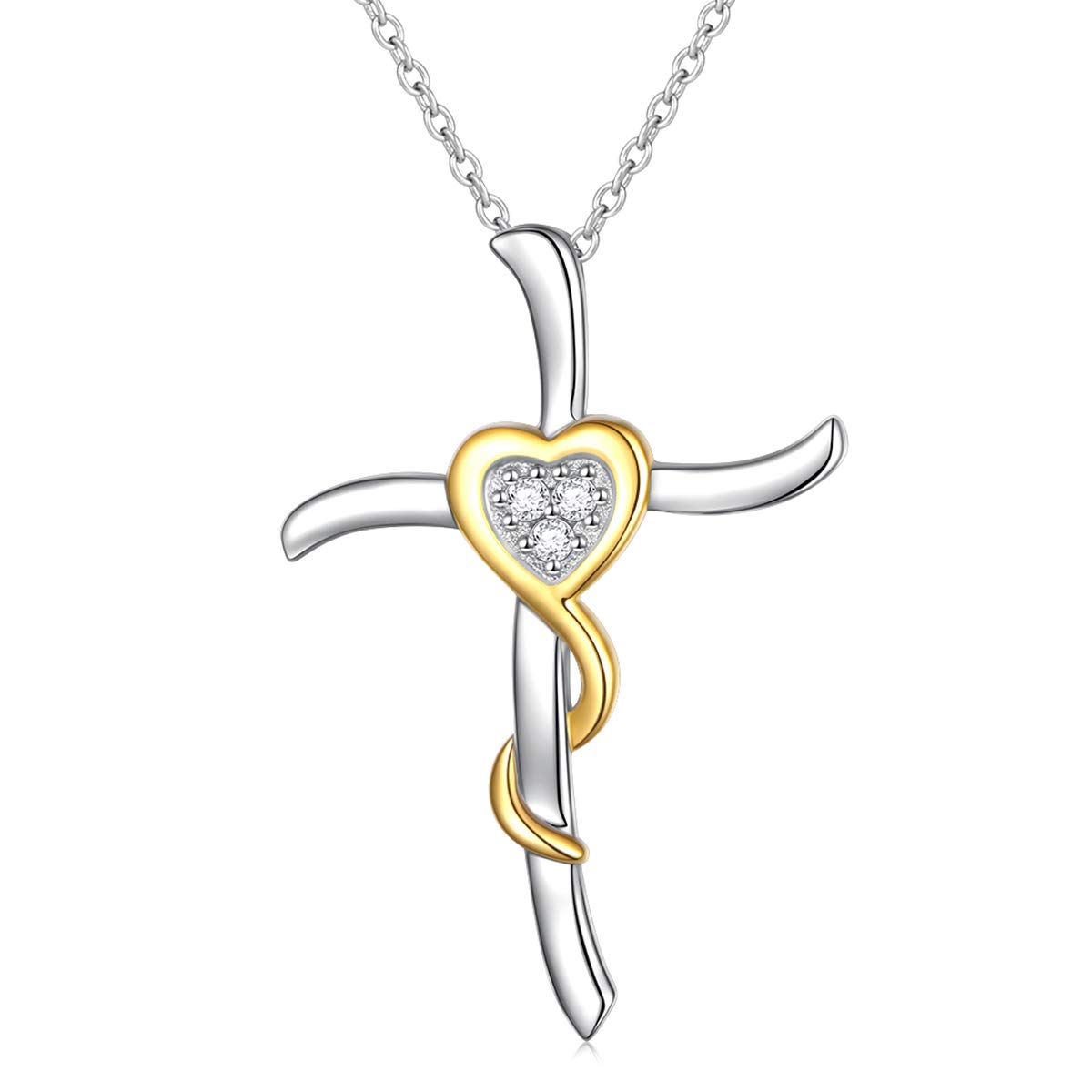 Flyow - Collana Con Ciondolo A Forma Di Cuore In Argento Sterling