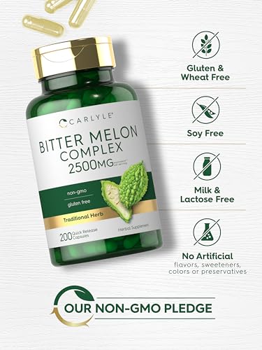 Image of Carlyle Bitter Melon Capsules | 200 Count | Non-GMO & Gluten Free Extract | Complex Supplement