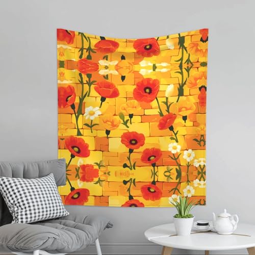 Tapisserie décorative d'intérieur coquelicots et nappe murale - 2