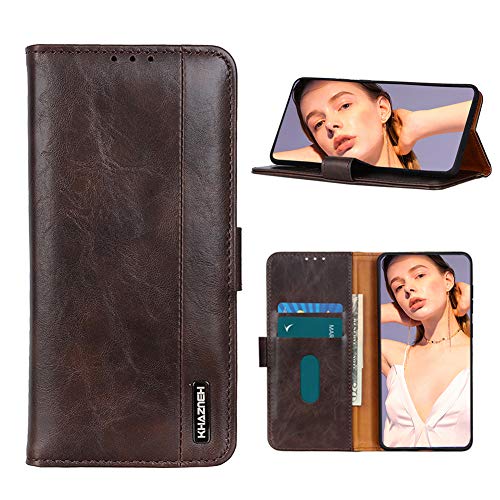 EasyShow Case Compatible with vivo Y3s/vivo Y17 Case,Wallet Case with Card Holder, PU Flip Leather Cover Case for vivo Y3s/vivo Y17-Brown