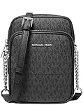 Michael Michael Kors Jet Set Travel Medium Logo Crossbody Flight Bag Black PVC