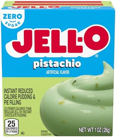 Jell-O Sugar-Free Instant Pudding and Pie Filling, Pistachio, 1-Ounce Boxes (Pack of 6)
