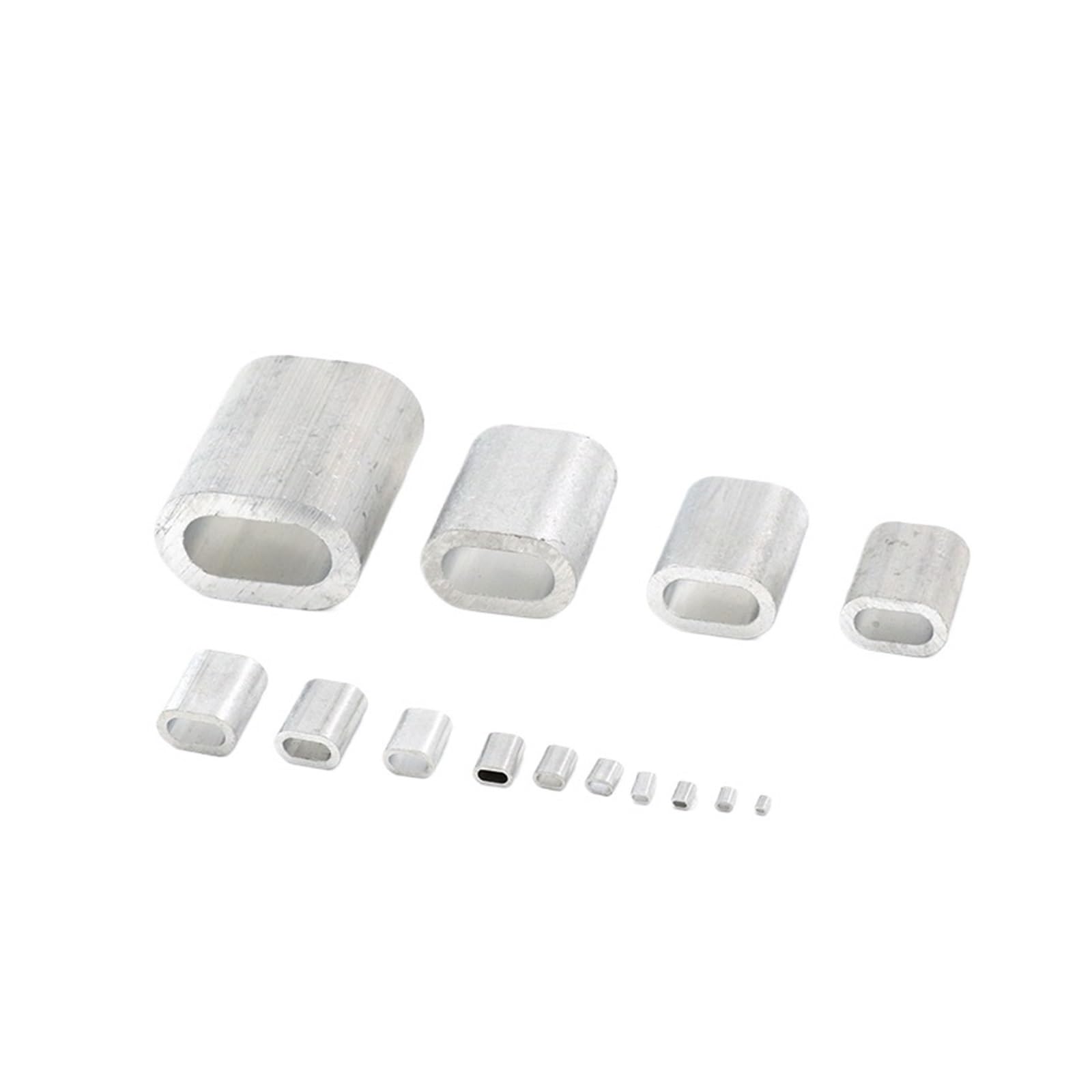 1000 Pezzi di Fascette stringicavo in Alluminio con Involucro Singolo, Fascette stringicavo in Alluminio, Morsetti ovali for Cavi Metallici(2mm)