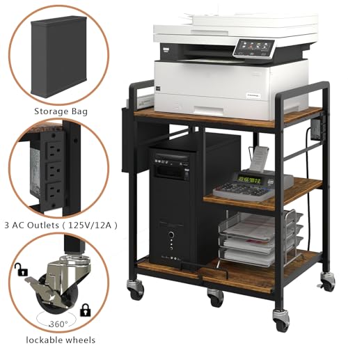 Image of Sedegn Printer Stand with Storage: 24 x 18 Inch Top for Large Printers
