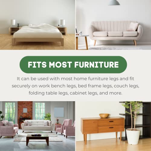 Prime Woodcraft Walnut Wood Risers - 2 Inch Height, 4 Risers, Walnut - Square Bed Risers For Storage And Cleaning - Heavy Duty Furniture Lifter For Table, Couch And Sofa Legs At Home And Office #TOP5