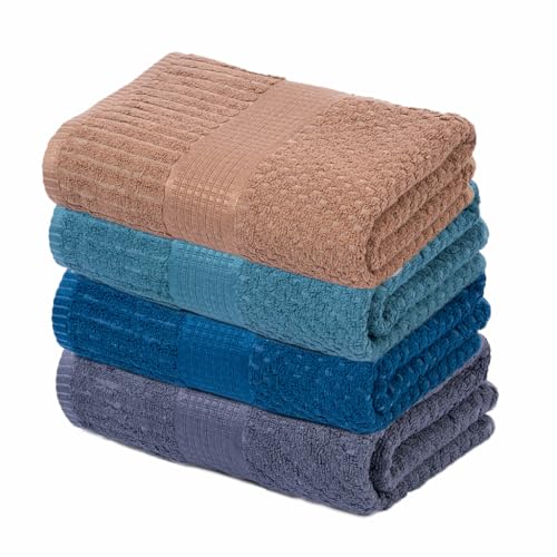 Image of Mush Hearth & Haven Bamboo Towels for Bath Large Size | 450 GSM Bamboo Bath Towel for Men & Women | Soft, Highly Absorbent & Quick Dry | Pack of 4, 70 X 140 cms (Assorted 2)