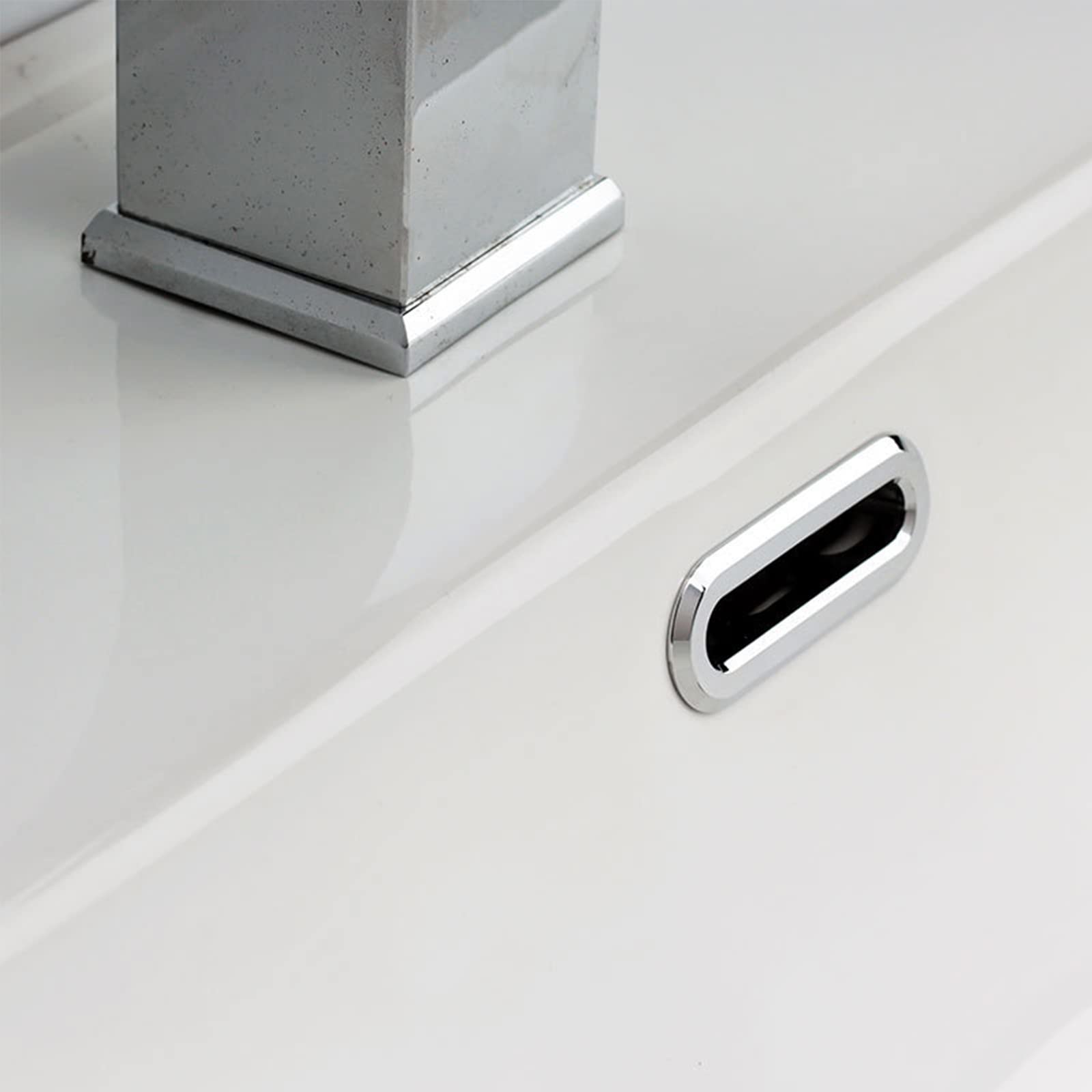 Bad Overloop Cover Trim Ring, Sanitair Badkamer Keramische Wastafel Wastafel Trim Messing Insert in Gat Ronde Koperen Caps Ronde Ring Accessoire(zilver