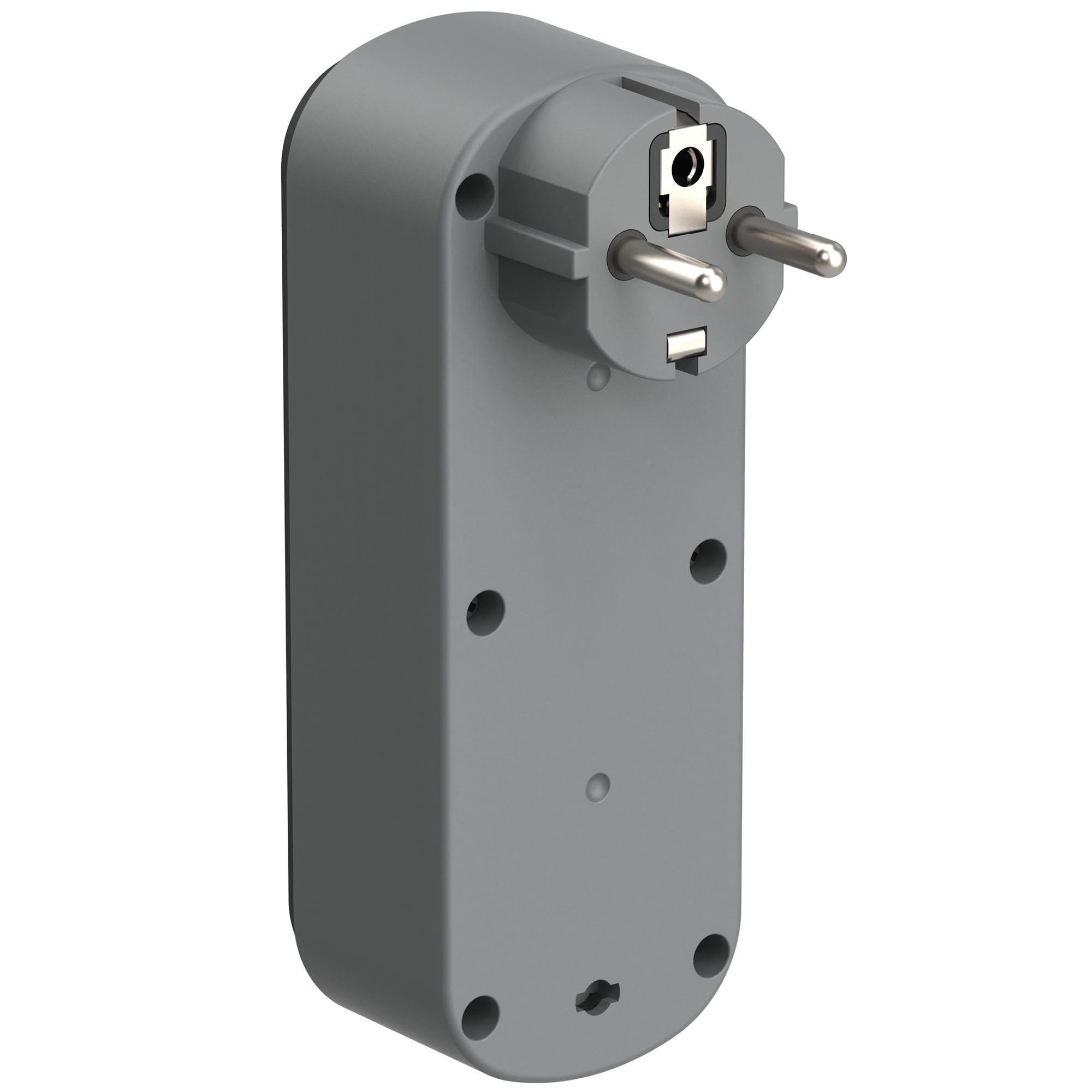 Electraline 55106 Prima podwójny adapter 2 gniazda wtykowe 16 A (2P+A) z uziemieniem przednim, z włącznikiem/wyłącznikiem, listwa zasilająca z 2 gniazdami z zestykiem ochronnym, czarny/szary