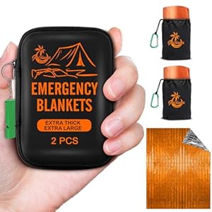 Emergency Blankets for Survival, 2-Pack/4-Pack Space Blankets, Gigantic & Extremely Thick Survival blanket, Suitable for Outdoor Survival, Camping, and Hiking