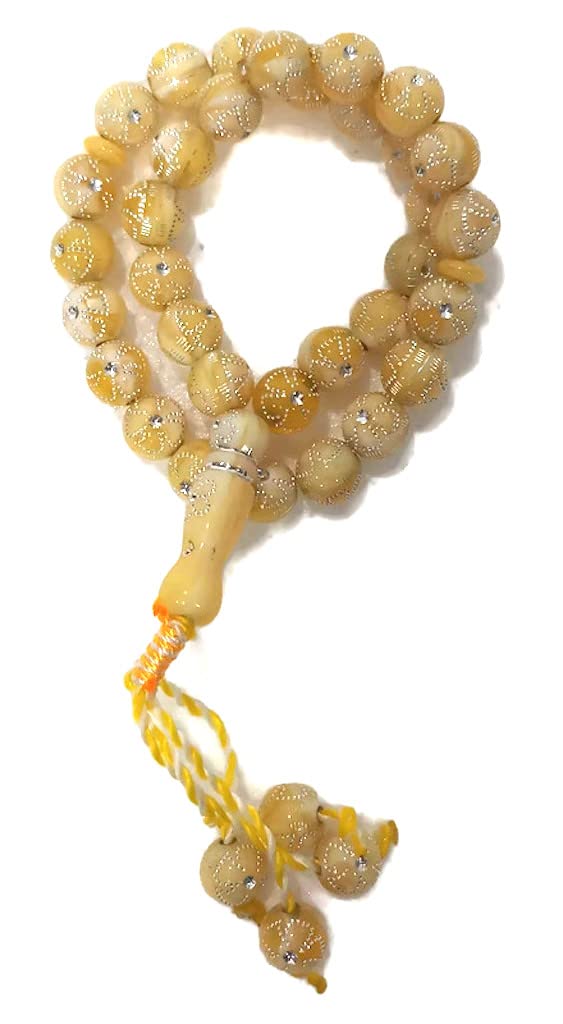 Muslim Tasbih 33 Prayer Bead Rosary AMN-312 Islam Praying Misbaha Beautiful Design 10 mm. Islamic Religion Subha Sibha Eid Ramadan Gift